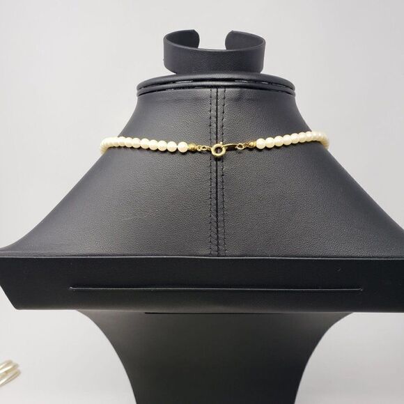 Vintage Signed Avon Faux Pearl Strand 3D Puffy Heart Pendant Princess Necklace - Picture 10 of 11